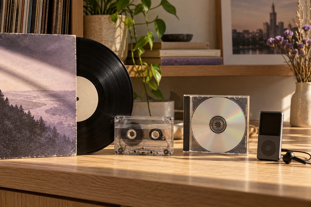 История музыкальных носителей: винил, кассета, CD и плеер