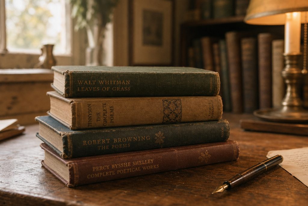 Открытая книга со стихами классика