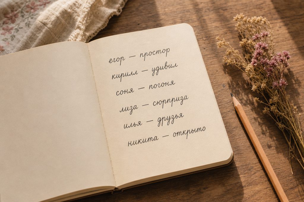 Список смешных рифм к женским именам на бумаге