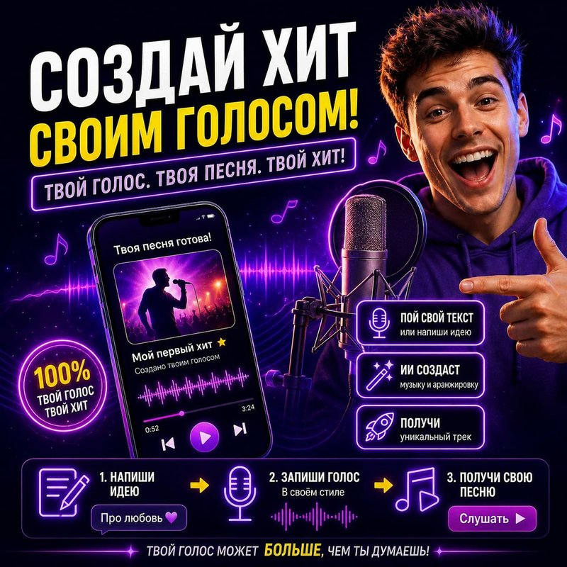 Создай хит своим голосом — твоя песня твоим голосом