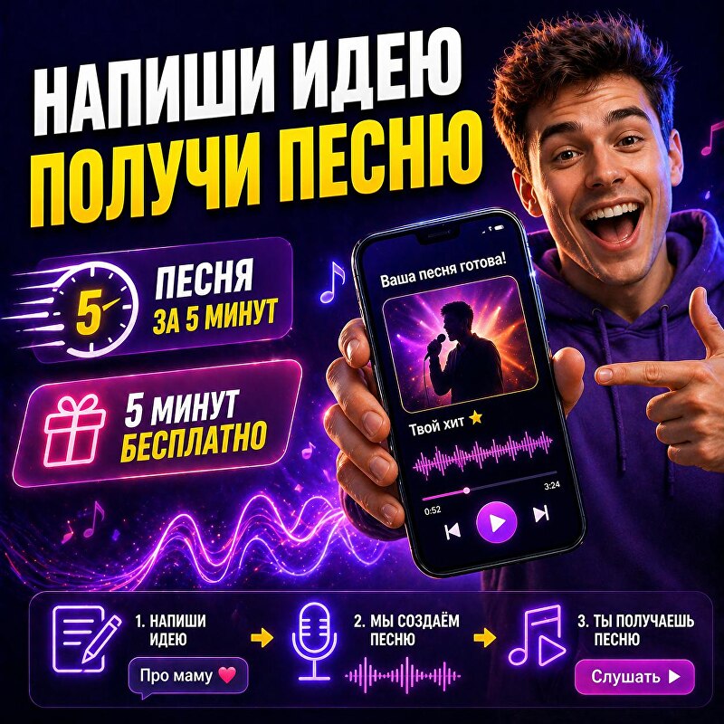 Создай свою песню за 5 минут с нейросетью Suno